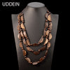 UDDEIN Bohemia Statement Necklace Women Multi Layer Bib Beads Wood Pendant Long Necklace Vintage Boho Jewelry Handmade Collar