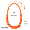UDDEIN Bohemian Orange Big Round Long Wood Necklace & Pendent Handmade Chain Link Necklace For Women Bib Beads Party Jewelry