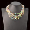 Bohemian handmade wind black acrylic gem multi layer necklace & pendant bib beads statement choker necklace for women