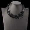 Bohemian handmade wind black acrylic gem multi layer necklace & pendant bib beads statement choker necklace for women