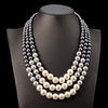 UDDEIN Ethnic statement necklace for women Multi layer simulated pearl jewelry bib beads maxi necklace African bead jewelry
