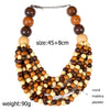 UDDEIN Handmade Bib Beads Wood Necklace & Pendant Bohemian Statement Jewelry Multi Layer Wood Maxi Necklace For Women Choker