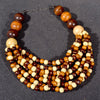 UDDEIN Handmade Bib Beads Wood Necklace & Pendant Bohemian Statement Jewelry Multi Layer Wood Maxi Necklace For Women Choker