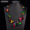 UDDEIN design bohemian necklace vintage statement bib collares handmade multi layer wood jewelry online shopping india maxi