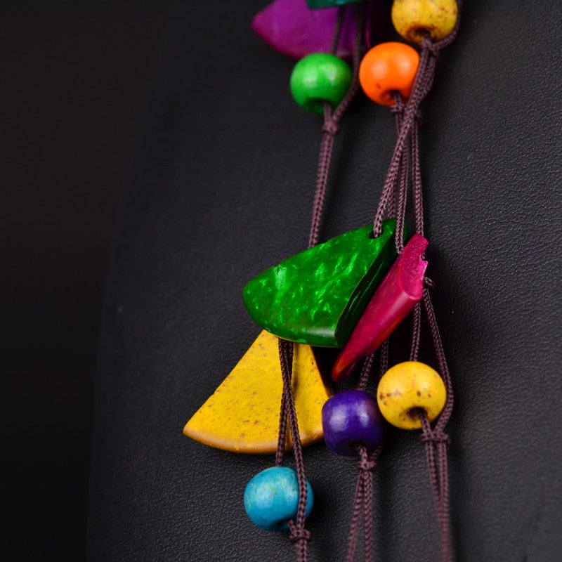 UDDEIN design bohemian necklace vintage statement bib collares handmade multi layer wood jewelry online shopping india maxi