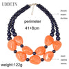 UDDEIN bohemian maxi necklace for women double layer beads chain resin gem vintage statement choker necklace & pendant jewellery