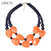 UDDEIN bohemian maxi necklace for women double layer beads chain resin gem vintage statement choker necklace & pendant jewellery