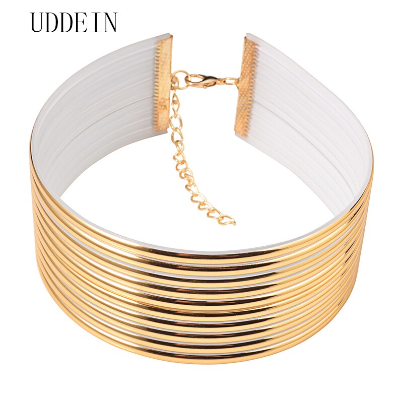 UDDEIN maxi necklace women  chokers gold color leather necklace pendant vintage statement jewelry accessories collar