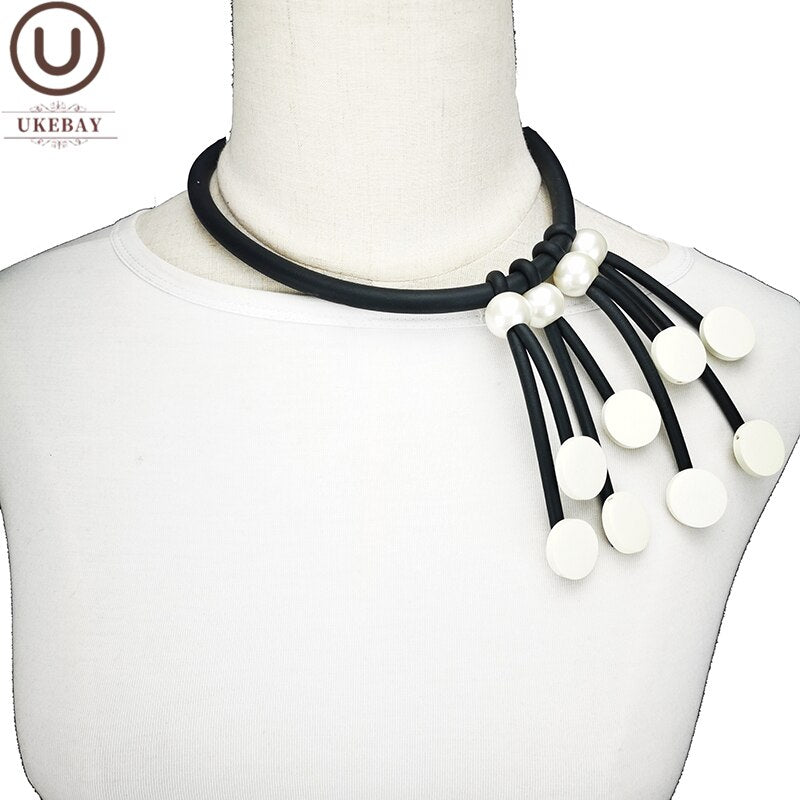UKEBAY Choker Necklaces Women Goth Jewelry Pearl White Short Sweater Necklace Designer Handmade Necklaces For Party Jewelry