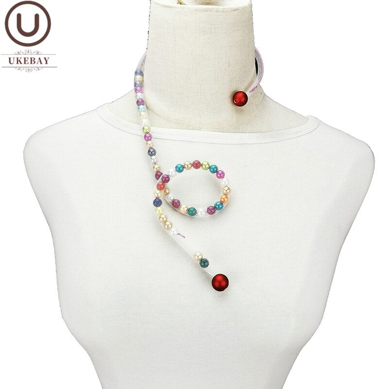 UKEBAY Foldable DIY Necklace Women Choker Necklaces Handmade Pearl Jewelry Adjustable Chain Collar Enthic Festival Necklaces