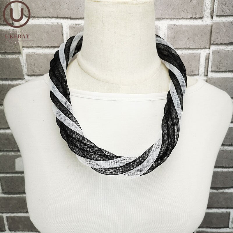 UKEBAY Gothic Design Mesh Choker Necklace For Women Handmade Necklaces Hollow Jewelry 3 Colors Match Clothes Chokers