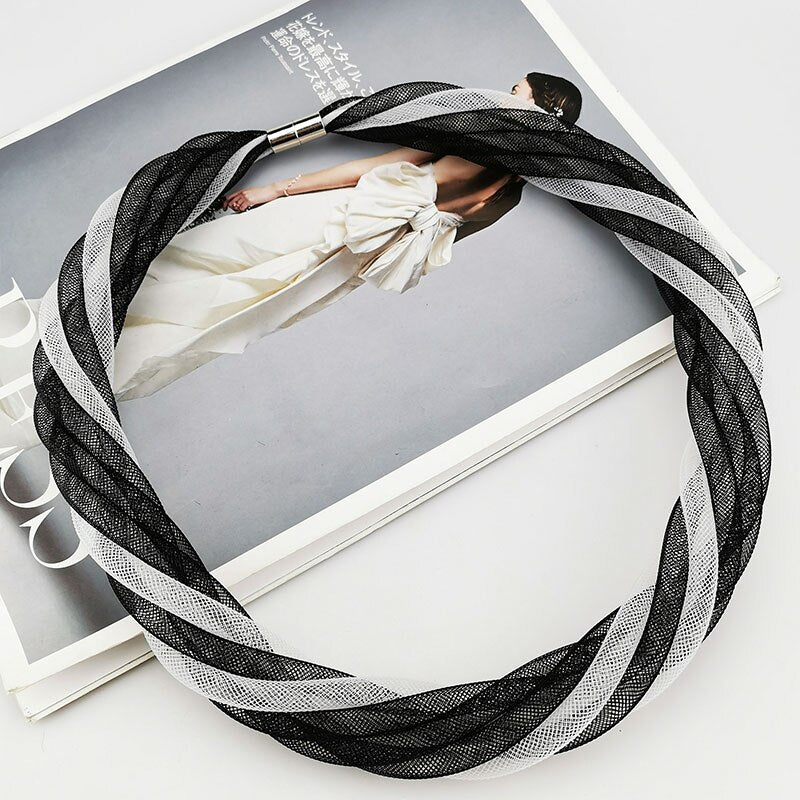 UKEBAY Gothic Design Mesh Choker Necklace For Women Handmade Necklaces Hollow Jewelry 3 Colors Match Clothes Chokers