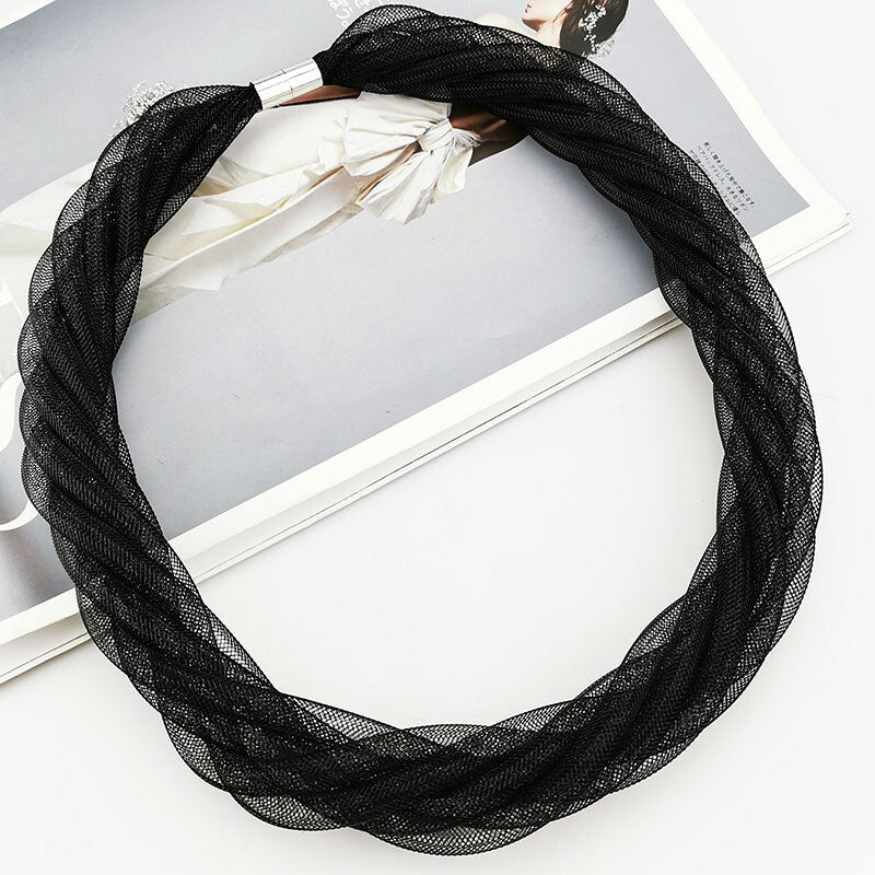 UKEBAY Gothic Design Mesh Choker Necklace For Women Handmade Necklaces Hollow Jewelry 3 Colors Match Clothes Chokers