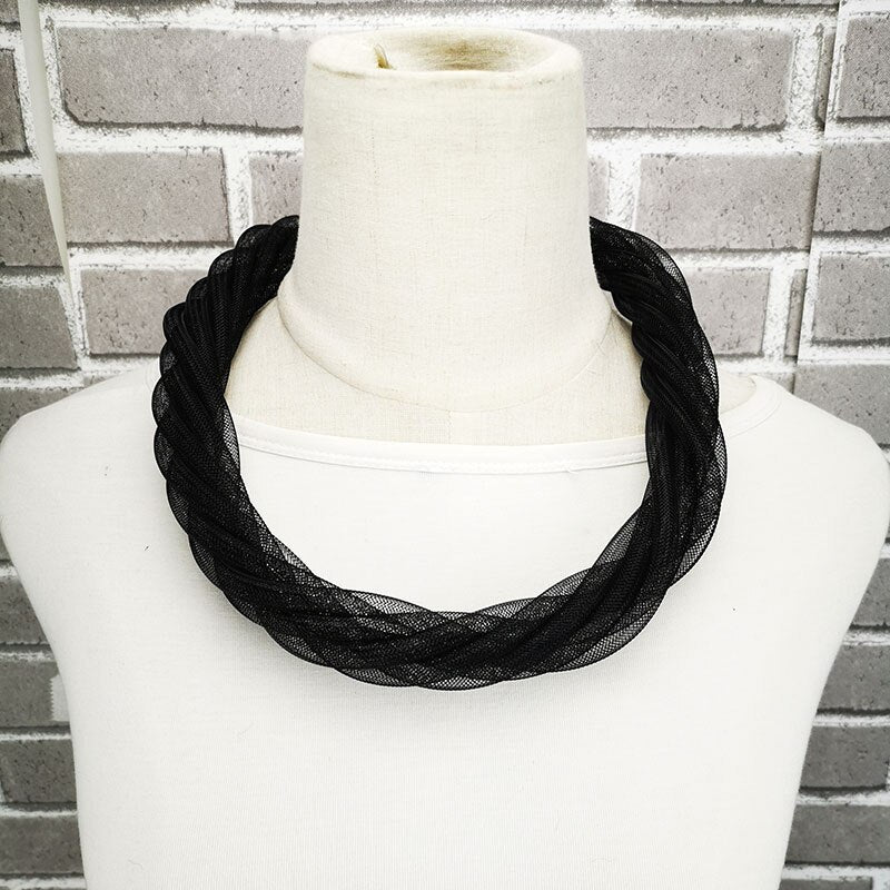 UKEBAY Gothic Design Mesh Choker Necklace For Women Handmade Necklaces Hollow Jewelry 3 Colors Match Clothes Chokers