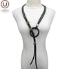 UKEBAY Green Wood Pendant Necklaces For Women Long Necklace Rubber Jewelry Designer Handmade Necklace Simple Accessories