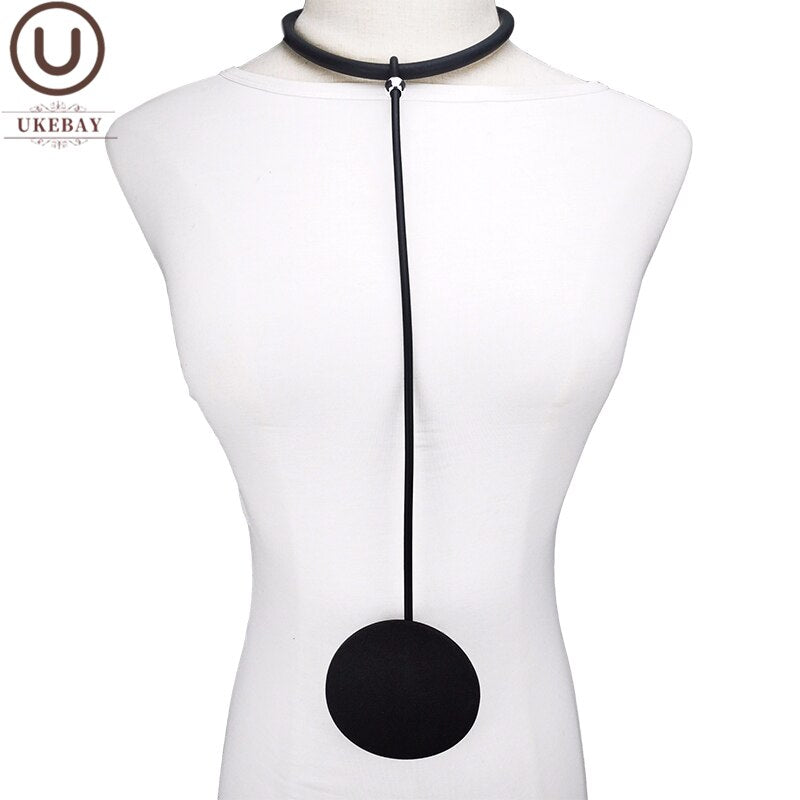 UKEBAY Round Pendant Necklaces Simple Statement Necklaces Women Sweater Chains Party Accessories Choker Necklace Birthday Gifts