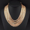 Women Multi layers Chains Necklaces Fashion Accessories Choker Necklace Maxi Statement Jewelry Golden & Silver Color