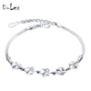 925 Sterling Silver Bracelet Adjustable Charm Bracelets & Bangles For Woman Clover Leaf Pattern Party Fine Jewelry Gift