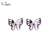 925 Sterling Silver Earrings Jewelry White Lovely Butterfly Pattern Stud Earrings Korean Earrings For Women Party FSE001