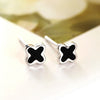 Cute Silver Earrings Four Leaf Clover Stud Earring Fashion Brand Heart Pattern Women Earrings Costume Accessories pendiente