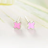 Cute Silver Earrings Four Leaf Clover Stud Earring Fashion Brand Heart Pattern Women Earrings Costume Accessories pendiente