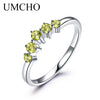0.92ct Natural Green Peridot Jewelry Solid 925 Sterling Silver Wedding Band Ring For Women Fine Jewelry