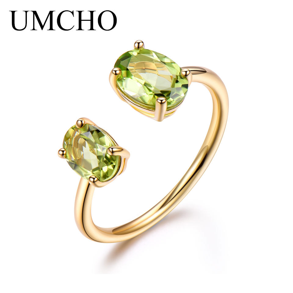 10.7ct Natural Peridot Ring Gemstone Solid 925 Sterling Silver Engagement Rings For Women Fine Jewelry