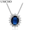 10*8mm Gemstone Nano Ruby Necklaces 925 Sterling Silver Princess Pendant Engagement Wedding Necklace For Women With Chain