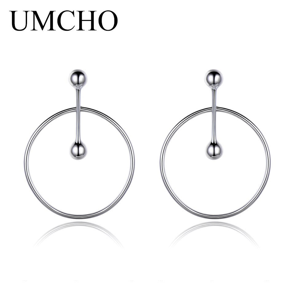100% Real 925 Sterling Silver Earrings Simple Fashion Big Circle Hoop Earrings For Women Statement Jewelry Party Gifts