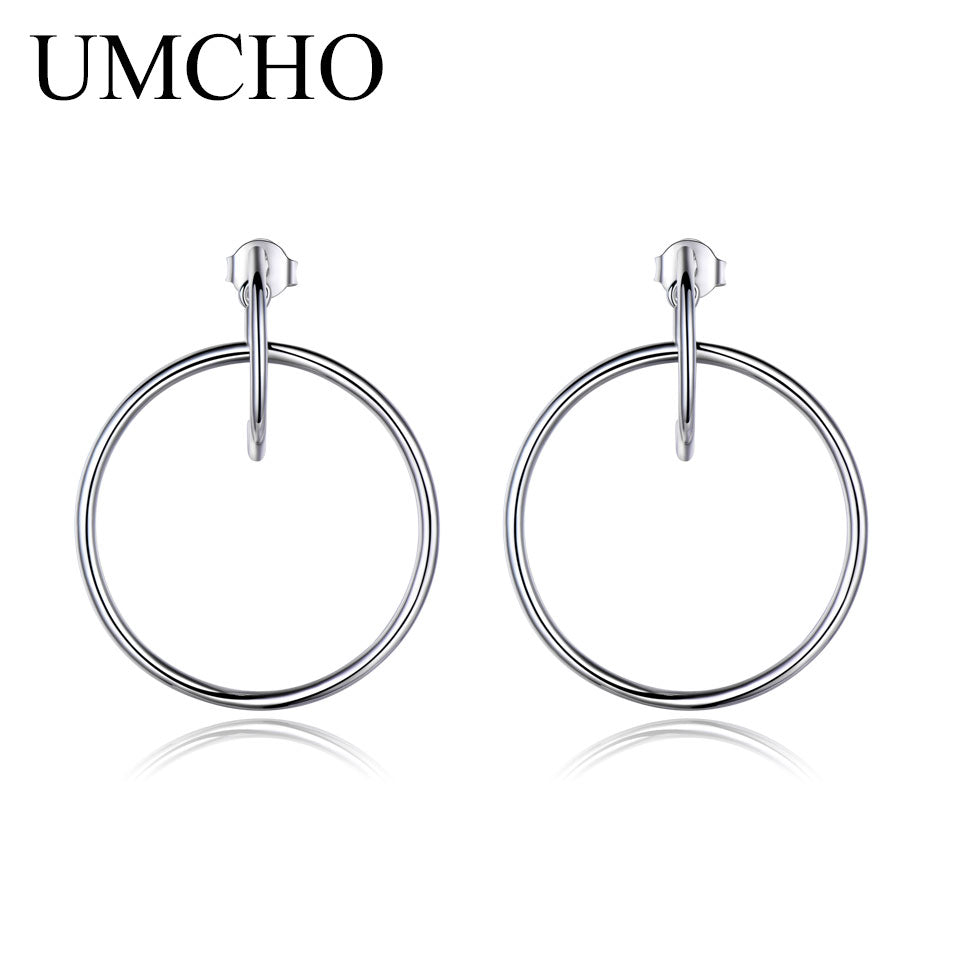 100% Real 925 Sterling Silver Earrings Simple Fashion Hoop Earrings Fashion Party For Women Birthd Gifts Fine Jewelry