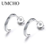 100% Real 925 Sterling Silver Earrings Simple Fashion Stud Earrings Party For Women Birthd Gifts Fine Jewelry White