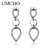 100% Real Sterling Silver Earrings Wedding Anniversary Jewelry Elegant Drop Earrings For Women Gift Fine Jewelry