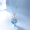 2.25ct Natural Swiss Blue Topaz Gemstone Heart Pendants Necklaces For Women 925 Sterling Silver Necklace Jewelry Gift
