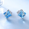2.5ct Natural Swiss Blue Topaz Gemstone Earrings 925 Sterling Silver Stud Earrings For Women Wedding Gift Fashion 2020