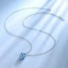 3.4ct Genuine Natural Swiss Blue Topaz Gemstone Pendants Necklaces For Women Pure 925 Sterling Silver Necklace Jewelry