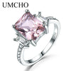 Created Nano Morganite Jewelry Real 925 Sterling Silver Jewelry Pink Gemstone Rings For Women Gifts Fine Jewelry