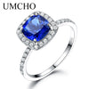 Created Round Sapphire Birthstone Rings Real 925 Sterling Silver Jewelry For Women September Birthd Gift Fine Jewelry