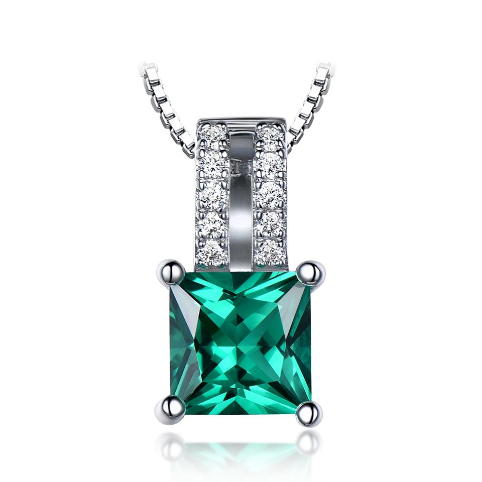 Elegant Necklaces Pendants 925 Sterling Silver Jewelry Created Sky Blue Topaz Necklace Wedding For Women Gift With Chain
