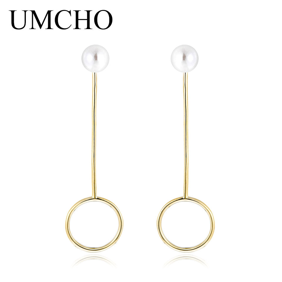 Elegant Real 925 Sterling Silver Earrings Pearls Drop Earrings Fashion Style Party Gift For Women Trendy Fine Jewelry