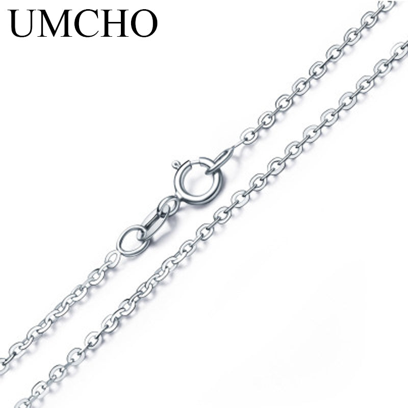 Real 925 Sterling Silver Italy Cable Chain Necklace 18 inch/ 45 cm Fine Jewelry For Women