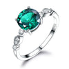 Gemstone Emerald Silver Ring Solid 925 Sterling Silver Rings For Women Wedding Band Birthstone Fine Jewelry Wedding Gift