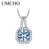 Gemstone Necklaces & Pendants 925 Sterling Silver Jewelry Wholesale Sky Blue Topaz Necklace For Women Gift With Chain