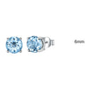 Genuine 925 Sterling Silver Stud Earrings for Women Sky Blue Topaz Earrings Fine Jewelry Blue Gemstone Wedding Gift New