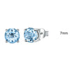 Genuine 925 Sterling Silver Stud Earrings for Women Sky Blue Topaz Earrings Fine Jewelry Blue Gemstone Wedding Gift New