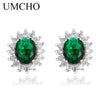 Luxury 925 sterling silver earrings 6*8mm Created Blue Sapphire Wedding Party Jewelry Brand Fine Jewelry Earrings For Wome