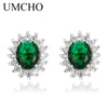 Luxury 925 sterling silver earrings Created Ruby Stud Earrings For Women Bridal Wedding Party Jewelry Brand Fine Jewelry