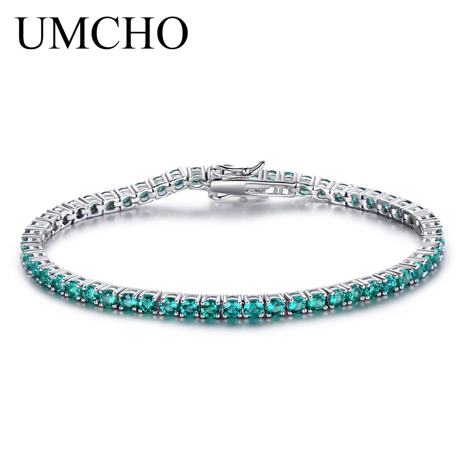 Luxury Emerald Bracelet For Women 925 Sterling Silver Jewelry Personalized Birthstone Romantic Wedding Gemstone Jewelry