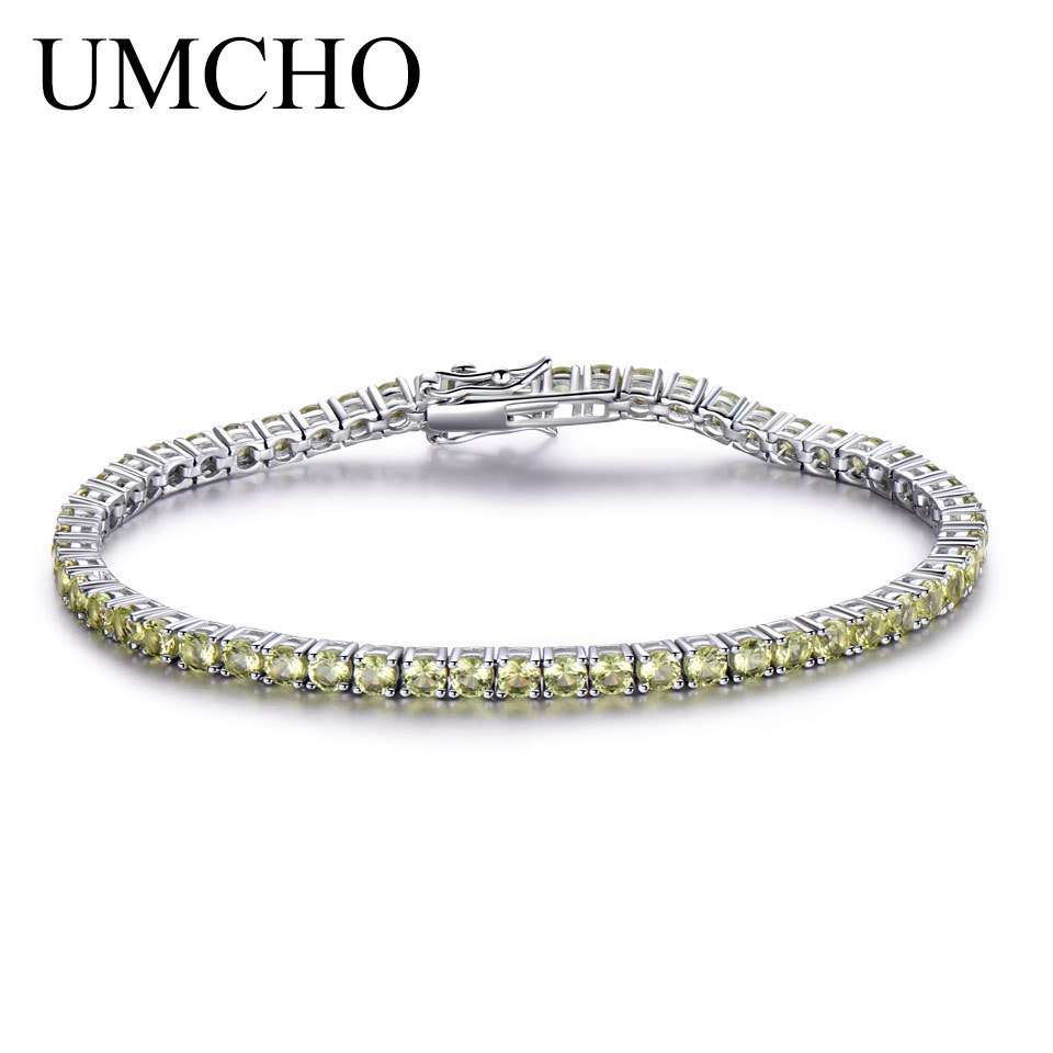 Luxury Peridot Bracelet For Women 925 Sterling Silver Jewelry Personalized Birthstone Romantic Wedding Gemstone Jewelry