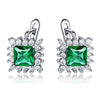 Luxury Vintage Green Emerald Clip Earrings For Women Solid 925 Sterling Silver Jewelry Classic Party Gift Fine Jewelry New