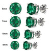 Nano Russian Emerald Genuine 925 Sterling Silver Stud Earrings for Women Engagement Wedding Gift Statement Earrings